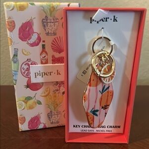 Piper Gold and Red Accent Keychain